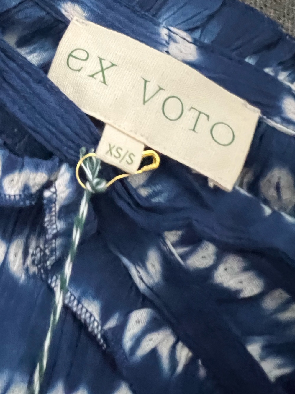 Ex Voto Vintage Maxi Blue Tie Dye Iris Sundress Boho Style - Picture 7 of 8